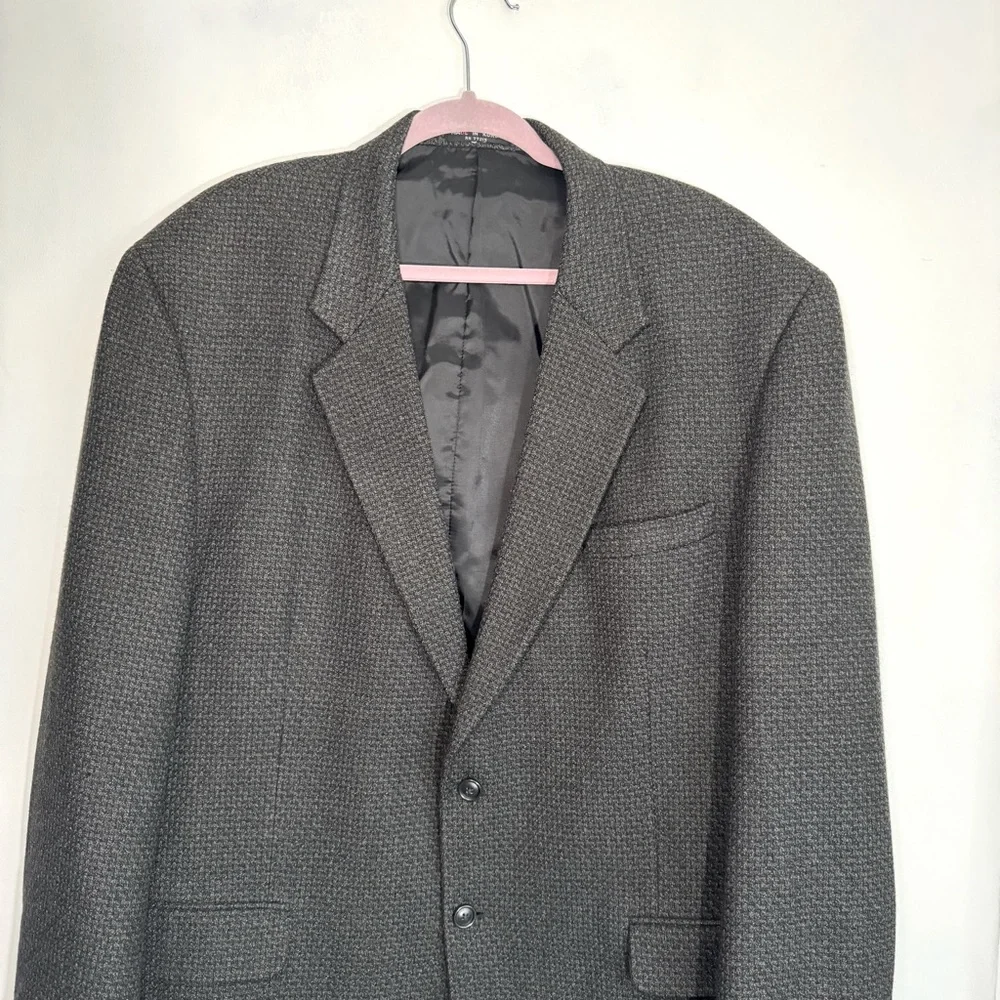 Joseph & Feiss Men’s Grey Wool Single Breasted Two Button Blazer Sport‎ Coat 48L